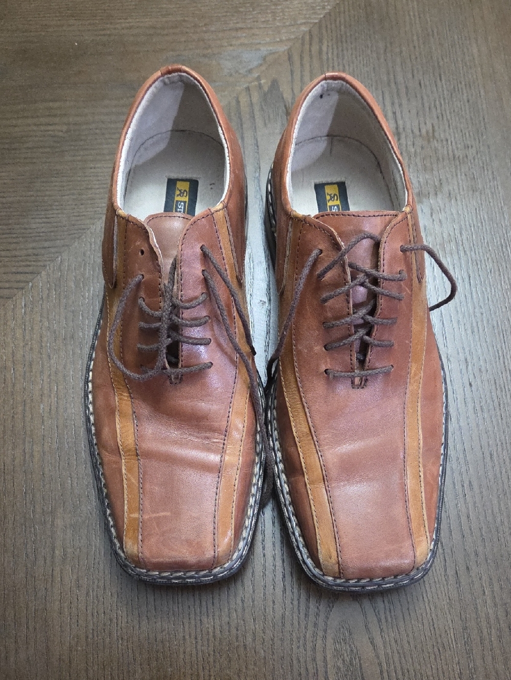 Stacy Adams Two-Tone Tan & Brown Leather Oxfords Men's Size 9.5